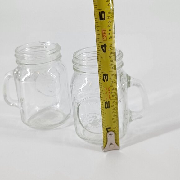 Golden Harvest Shot Drink Glass Jars Handle 2 oz Mini No Lids Set of 2 Kitchen - Picture 9 of 9